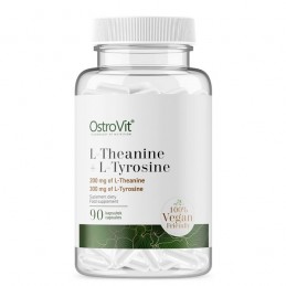 Theanine + Tyrosine VEGE (Teanina + Tirozina) 90 Capsule, OstroVit L-Teanina + L-Tirozina beneficii: Maximizeaza efectele cofein