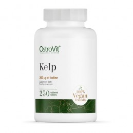 Ostrovit Kelp 250 Tablete (Supliment glanda tiroida) Beneficii Iod: menține un metabolism normal, acționează ca un antibiotic în