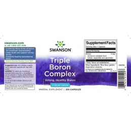 Swanson Triple Boron Complex (Bor), 3mg - 250 Capsule Beneficii bor (boron)  accelereaza ameliorarea ranilor, imbunatateste sana