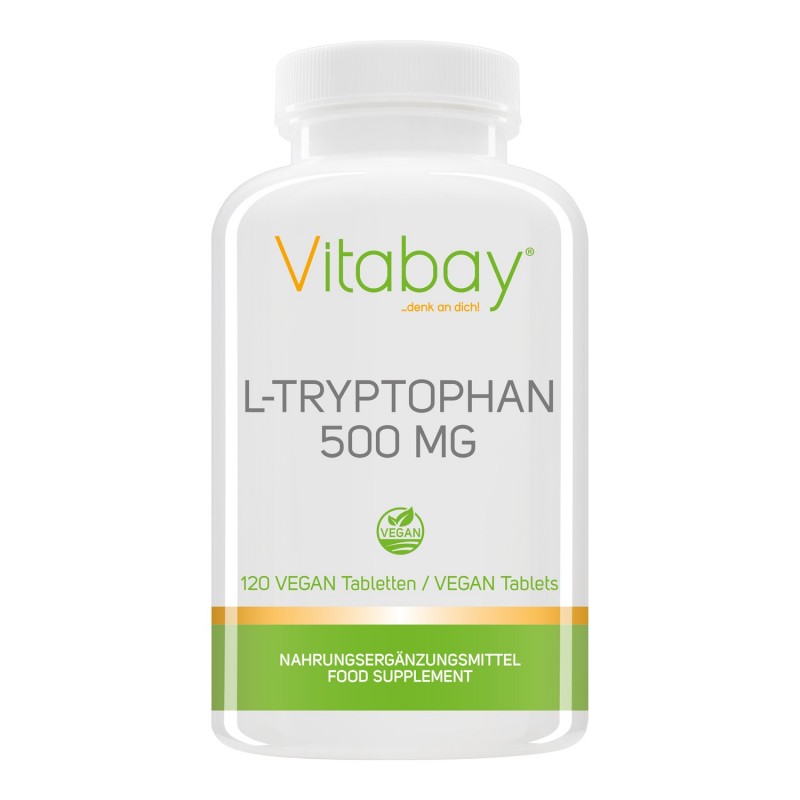 L-Triptofan 500 mg 120 Tablete, Vitabay Beneficii importante ale triptofanului: tulburare somn și insomnie, in caz de depresie, 