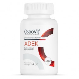 ADEK (Vitamina A + D + E + K) 200 Pastile, OstroVit ADEK (Vitamina A + D + E + K) Beneficii: Vitamina A contribuie la mentinerea