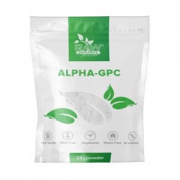 Alpha-GPC pudra - 25 grame (Alfa-GPC pulbere) Alpha-GPC Beneficii: Efect Nootropic, ajuta in recuperarea dupa accident vascular,