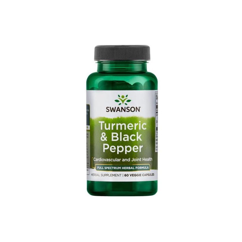 Turmeric & Black Pepper 60 Capsule, Swanson Turmeric si piper negru beneficii: absorbtie mai buna a curcuminei, un remediu puter