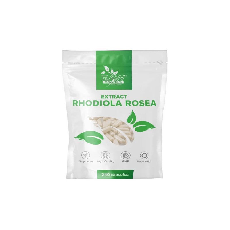Rhodiola Rosea 500 mg 240 Capsule - Raw Powders Rhodiola Rosea Beneficii poate ajuta la reducerea stresului, poate ajuta la obos