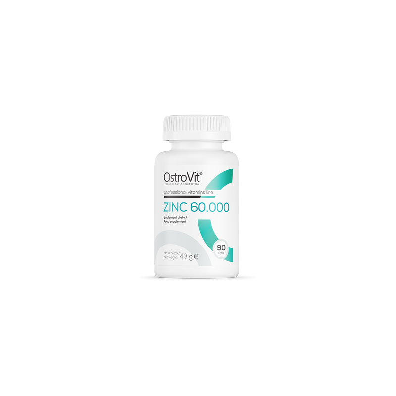 OstroVit Zinc 60.000 - 90 Tablete Beneficii Zinc 60.000: reglarea proceselor metabolice si a activitatii enzimelor din organism,