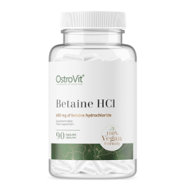 OstroVit Betaine HCl VEGE 90 Capsule Beneficii Betaine HCL: sustine procesul digestiv, ajuta la indigestie si balonare, optimize