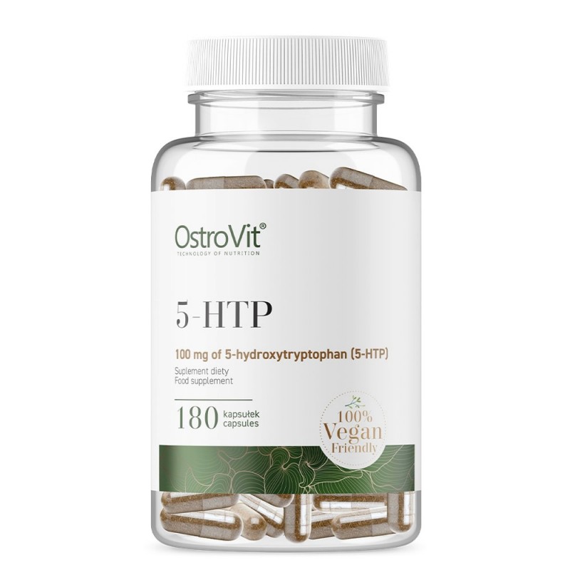 OstroVit 5-HTP VEGE 100 mg 180 Capsule Beneficii 5-HTP: ajuta la atenuarea anxietatii si stresului, creste natural nivelul de Se